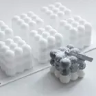 6 пустоты, 3D Cube для выпечки муссов, форма для торта, силиконовый Квадратный пузырь, десерт, кухонная фотоформа