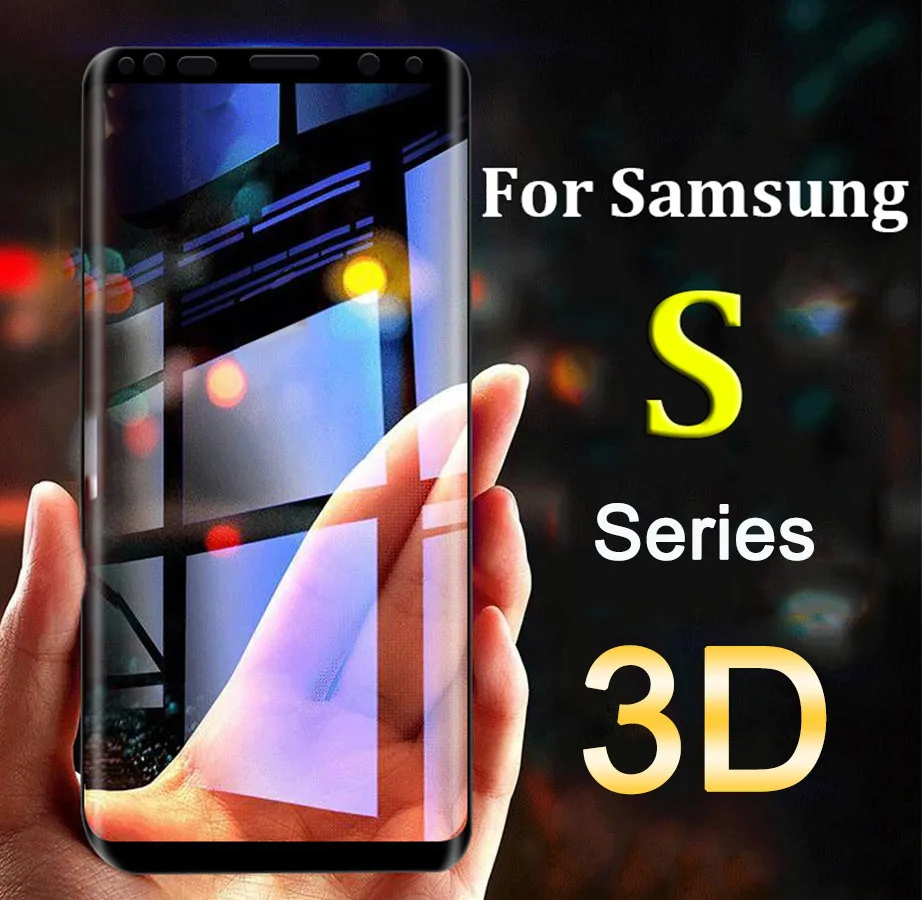 Защитное стекло для Samsung S9 S8 Plus S7 S6 Edge закаленное защиты экрана 3D чехол на Galaxy 8s 9 s 7
