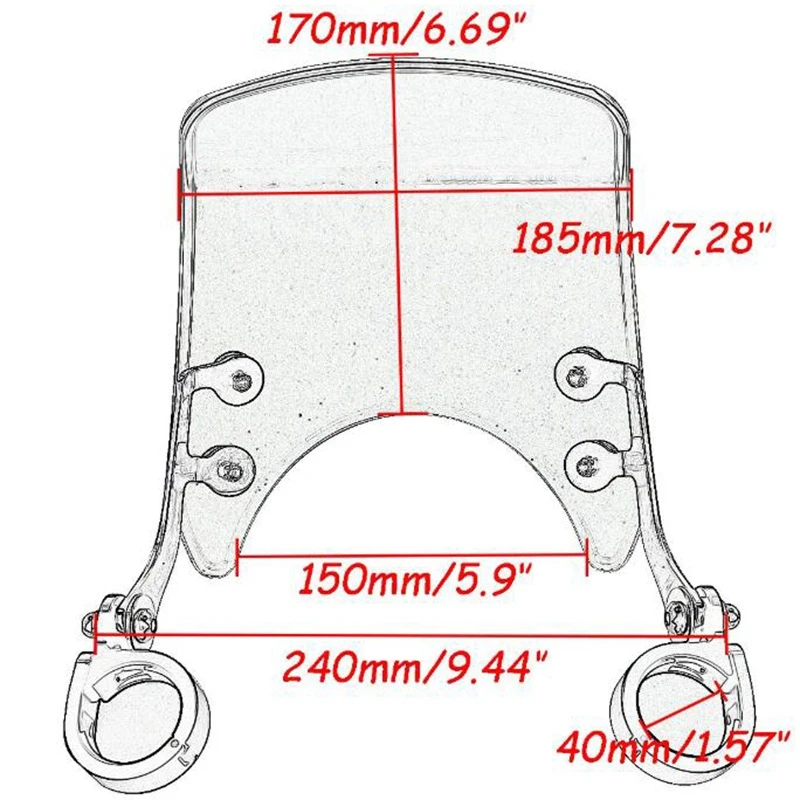 Лобовое стекло мотоцикла Windsn ветровой отражатель круглая фара для Sportster 883 XL883 1200
