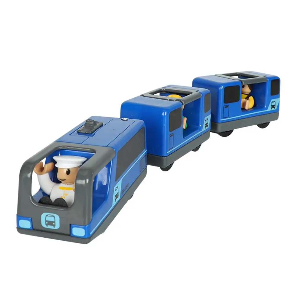 

Railway Locomotive Magnetically Connected Electric Small Train Magnetic Rail Toy Compatible with Wooden Track Present for Kids