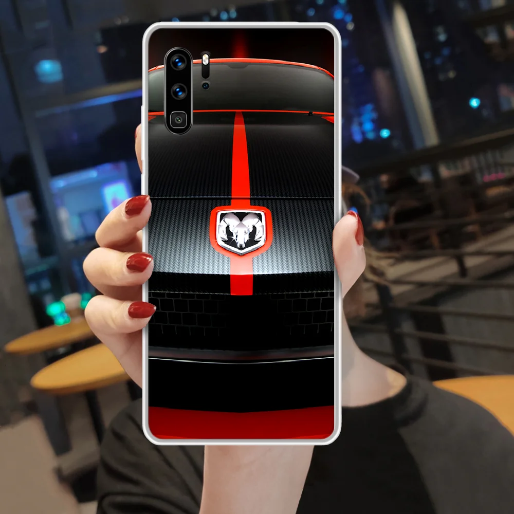 

dodge challenger SRT sport car Phone Case hull For HUAWEI p 8 9 10 20 30 40 smart Lite 2017 19 Pro Z transparent waterproof