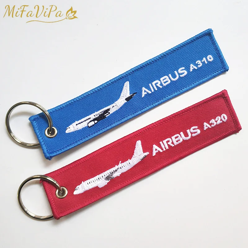 Модный комплект из 2 предметов аэробус A310 брелок красный Вышивка авиационный