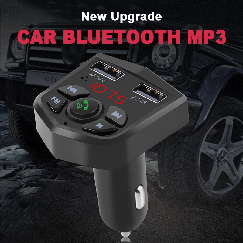 Автомобильный FM трансмиттер со светодиодной подсветкой Bluetooth MP3 плеер 5 0