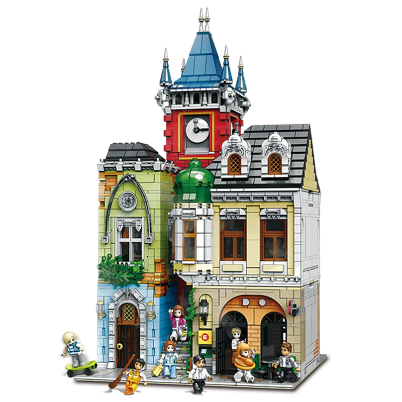 В наличии ql0924 MOC 4030PCS городская уличная серия кирпичная кладка Старый город паб