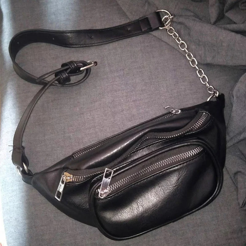 

Fashion Designer Chest Bags for Women Brand Ladies Shoulder Bag Pu Leather Chain Female Purses and Handbag Soft New Y2K Party