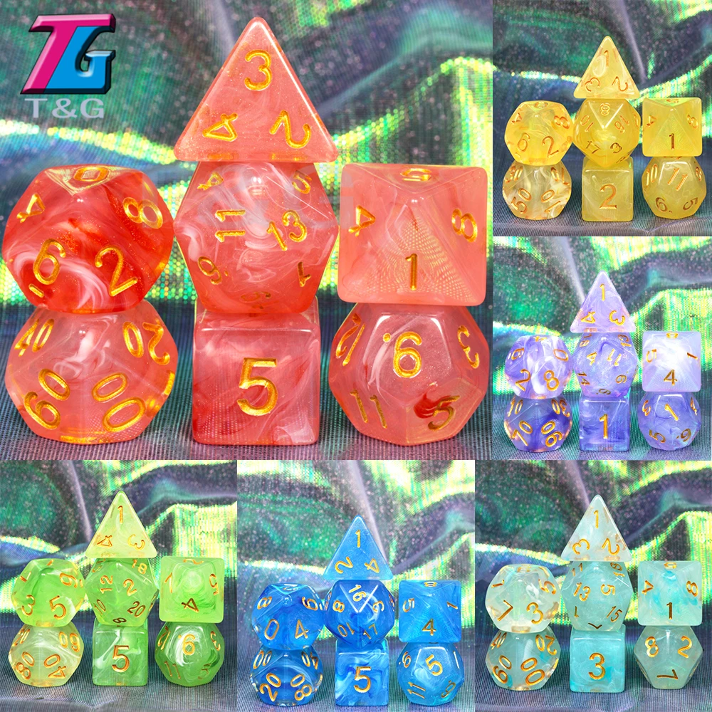 11 цветов на выбор 7 для игры DnD D4 D6 D8 D10 D12 D20 набор игральных костей Подарочная