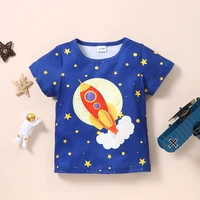 summer boys clothes fashion clothes rocket pattern short sleeve boys t shirts tops cotton tees baby clothes kids clothes 1 6y