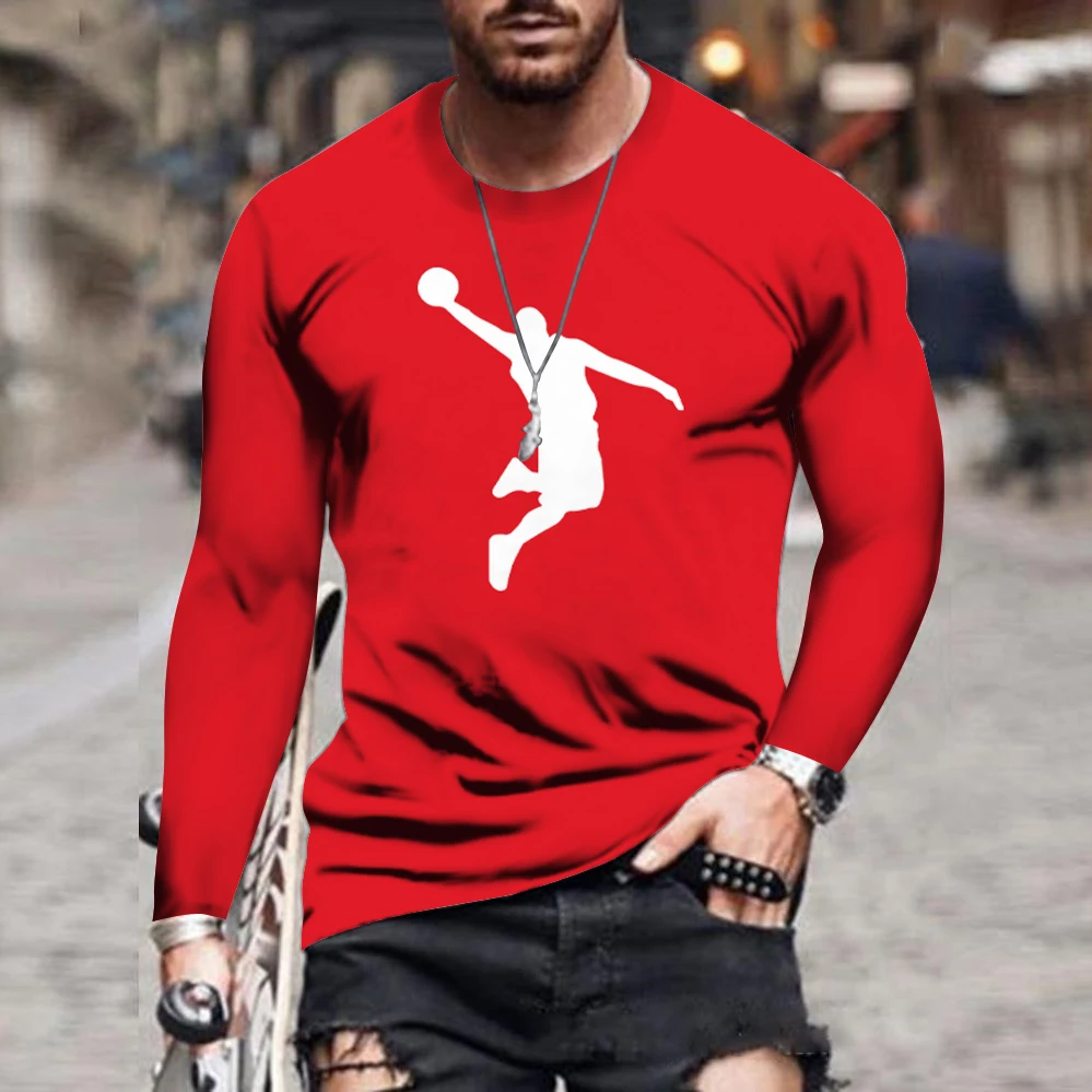 

3 d printing | | restoring ancient ways round collar T-shirt brand Logo breathable long-sleeved autumn new style restoring ancie