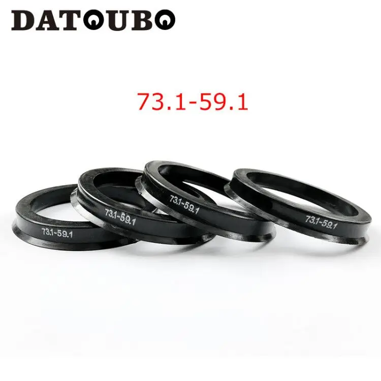 73.1-59.1mm DATOUBO 4 шт./лот, черный пластиковый материал автомобильные колеса 73,1-57,1 мм, 73,1-56,1 мм ступицы центриковые кольца, автомобильные аксессуары. Розничная цена - Цвет: 73.1-59.1mm