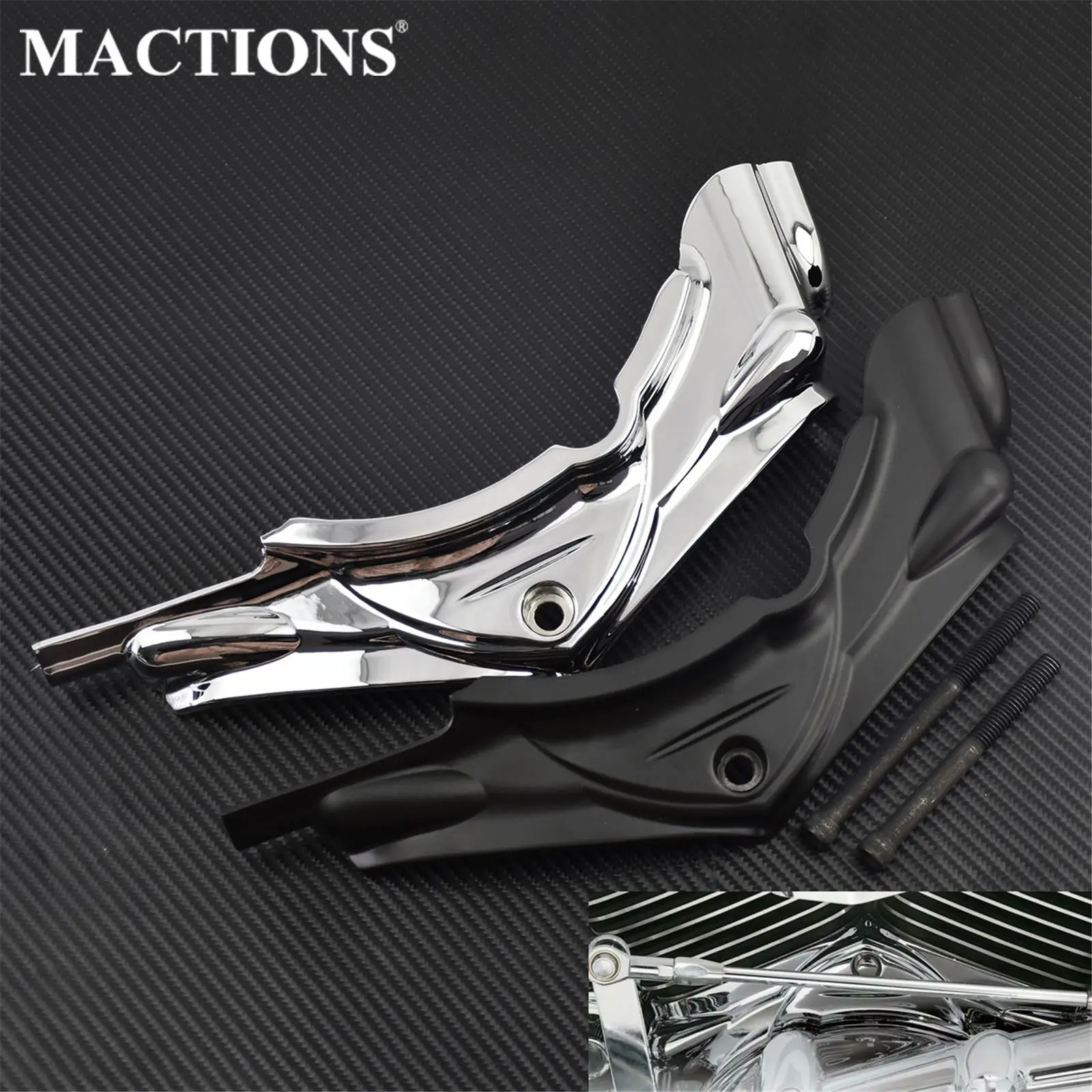 Мотоциклетная цилиндрическая основа боковая крышка Черный/хромированный чехол