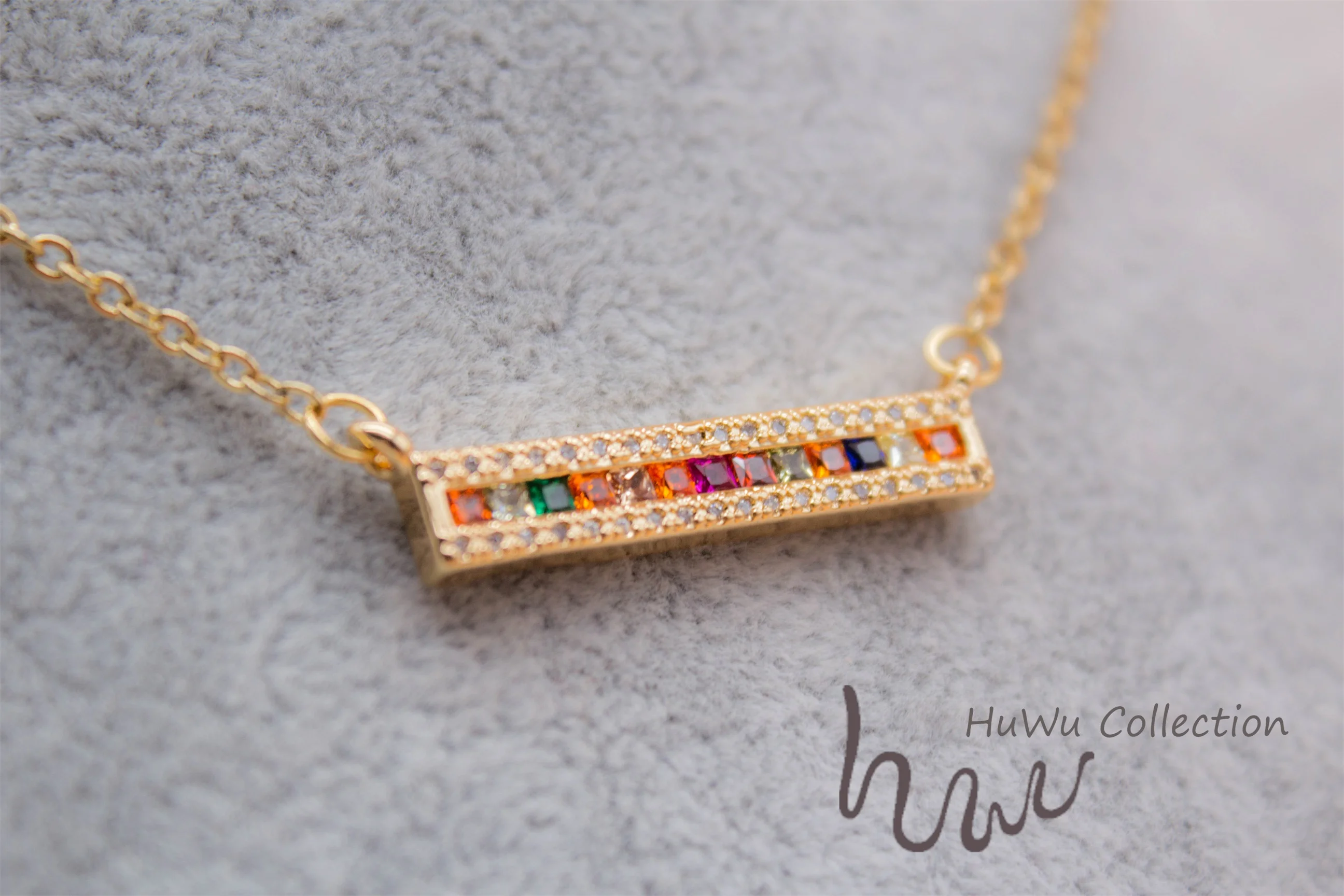 Женская Радужная прямоугольная пластина ожерелье дух женской силы серии