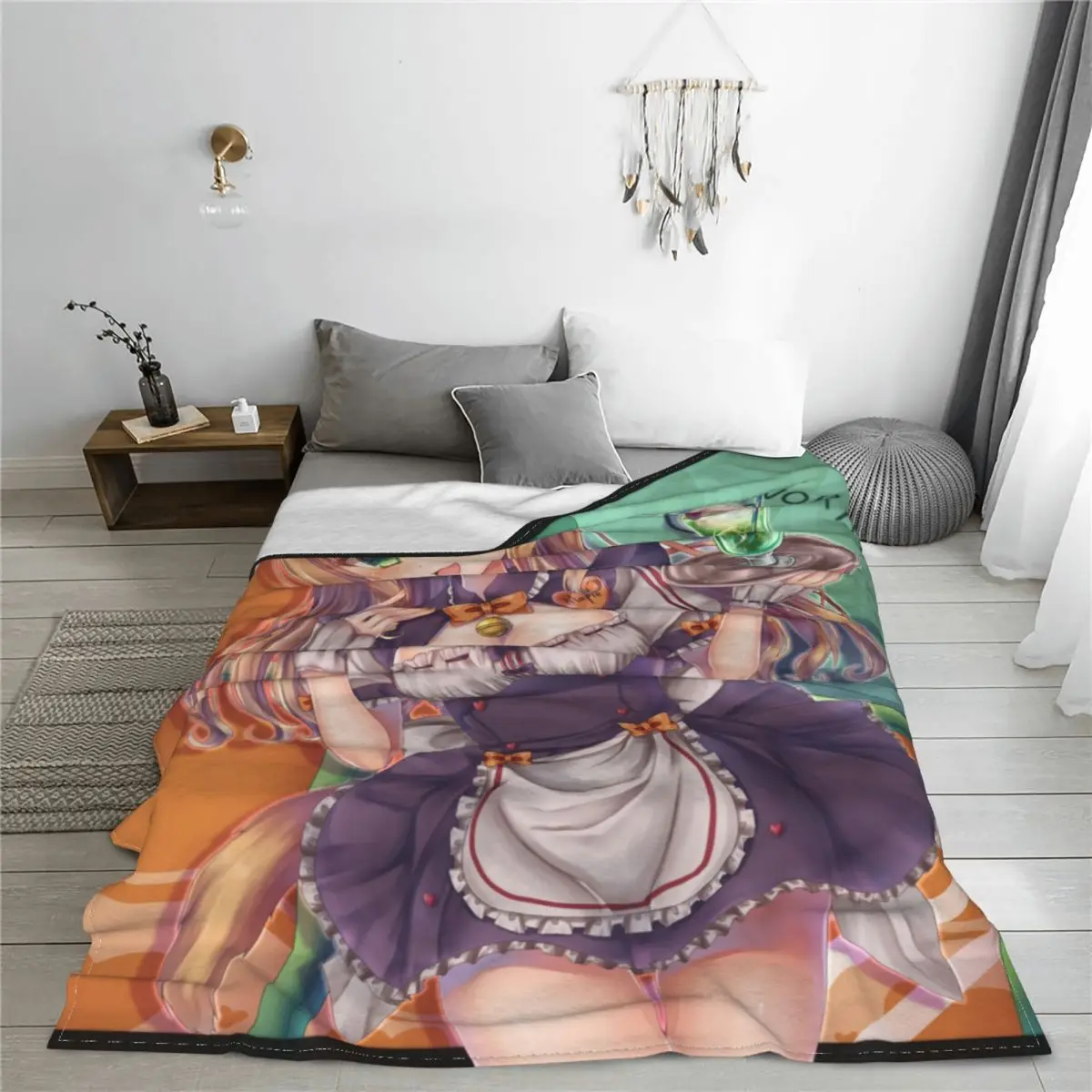Maple Anime Plush Blanket Nekopara Sexy Gir Fashion Throw for Home 125*100cm Thin Quilt | Дом и сад