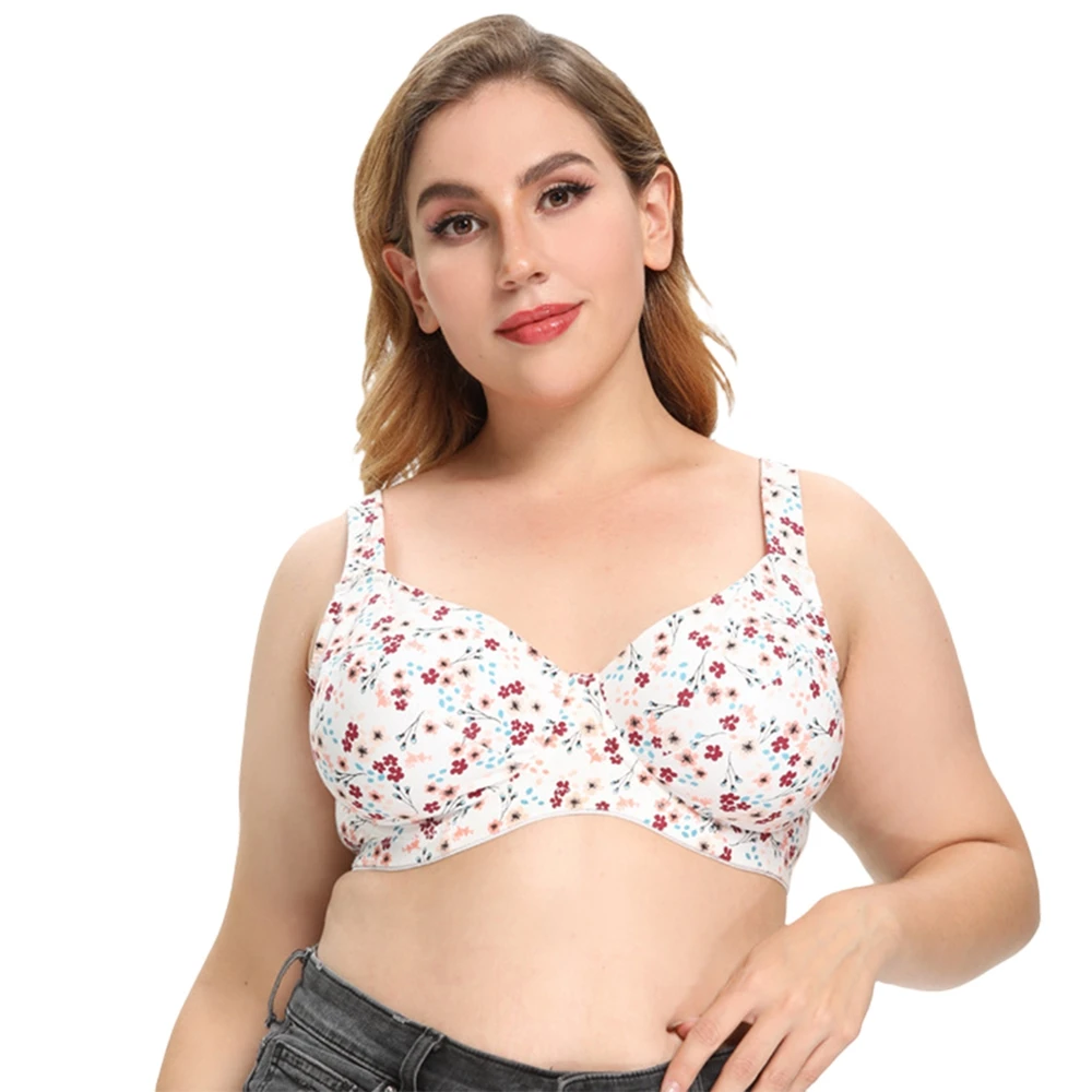 

Ladies No Steel Ring Bra Tube Top Large Size Underwear Seamless Push Up Floral Print Sexy Bra Underwear