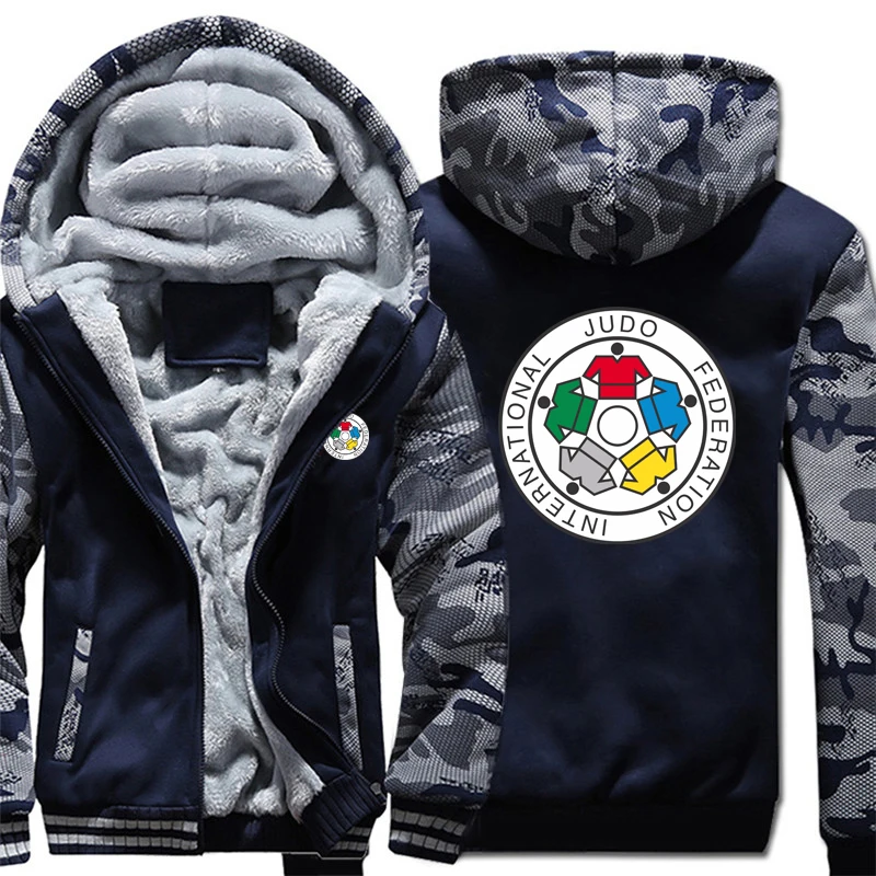 Толстовки IJF с изображением Международной Федерации дзюдо камуфляжный пуловер