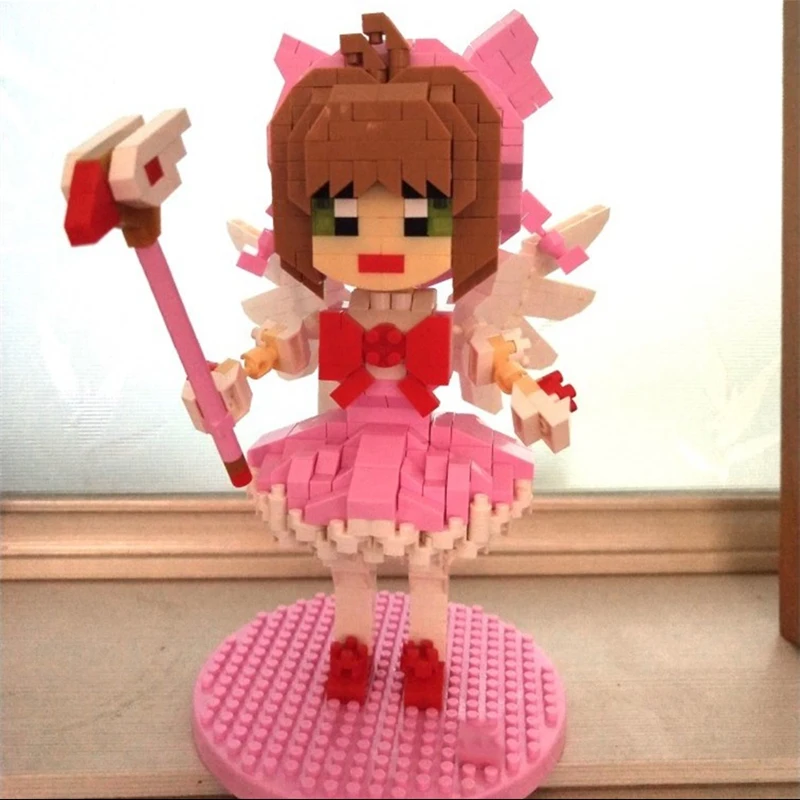 LOZ 9795 аниме карточка Captor Sakura Kinomoto девушка 3D модель 760 шт. DIY Мини Алмазные блоки