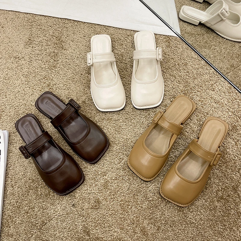 

Summer women's shoes new fashion square scarf wear-resistant ladies multicolor leather casual flat shoes non-slip outdoor shoes