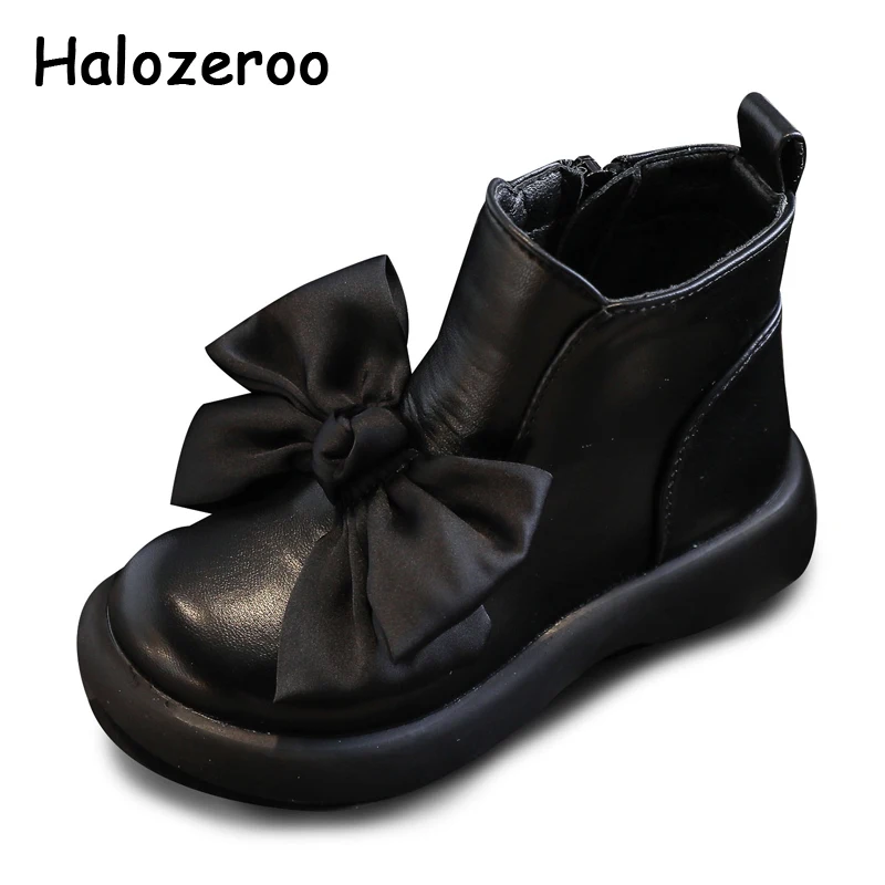 

Kids Boots Autumn New Children Bow Leather Shoes Baby Girls Fashion Boots Brand Ankle Shoes Rome Princess Boots Soft Dress Shoes