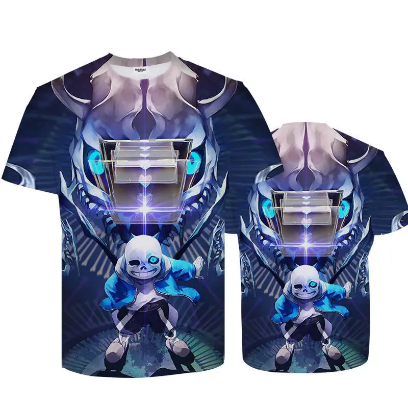 Футболка унисекс из игры Undertale Inktale с 3D-принтом цитатой скелета и брата коротким