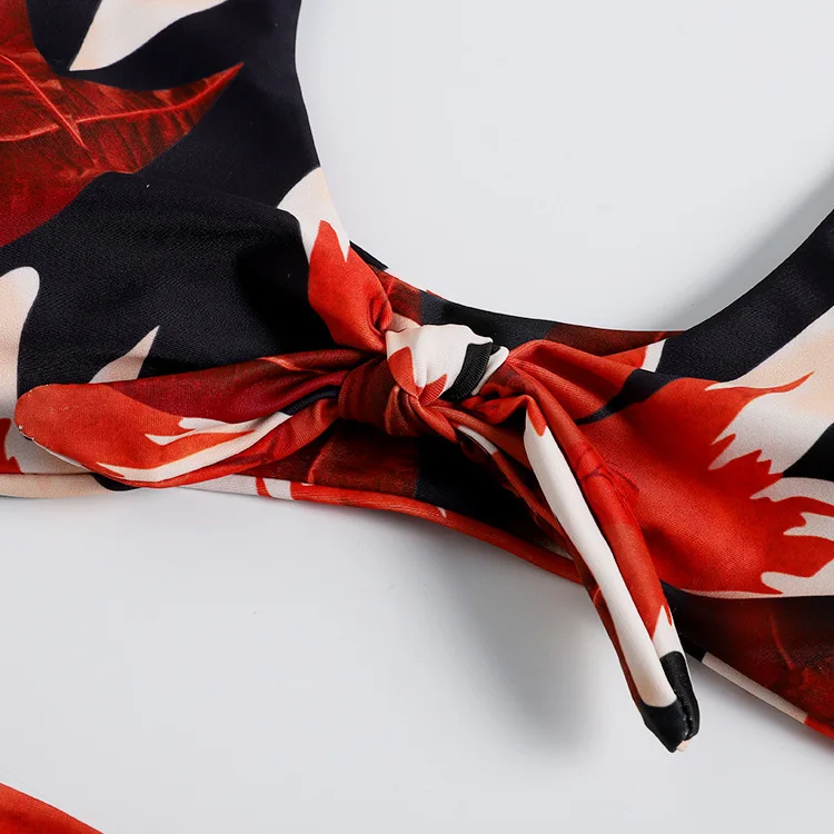 2020 sexy swimsuit ladies bikini beach vacation solid color with steel tray gathered bikini ruffled lace split swimsuit