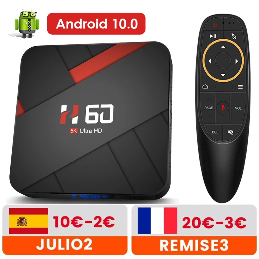 Android ТВ Box 10 4 Гб оперативной памяти 32 встроенной 64 ГБ 6K коробка H.265 Media Player 3D видео 2