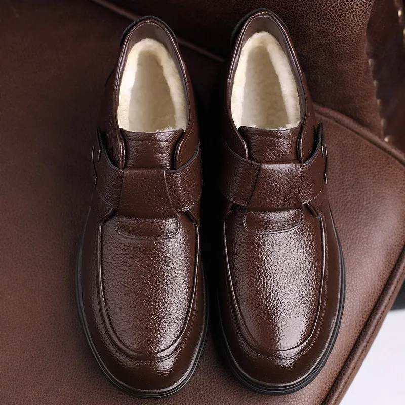 Мужская зимняя обувь Теплые удобные зимние Ботинки Martin из натуральной кожи в