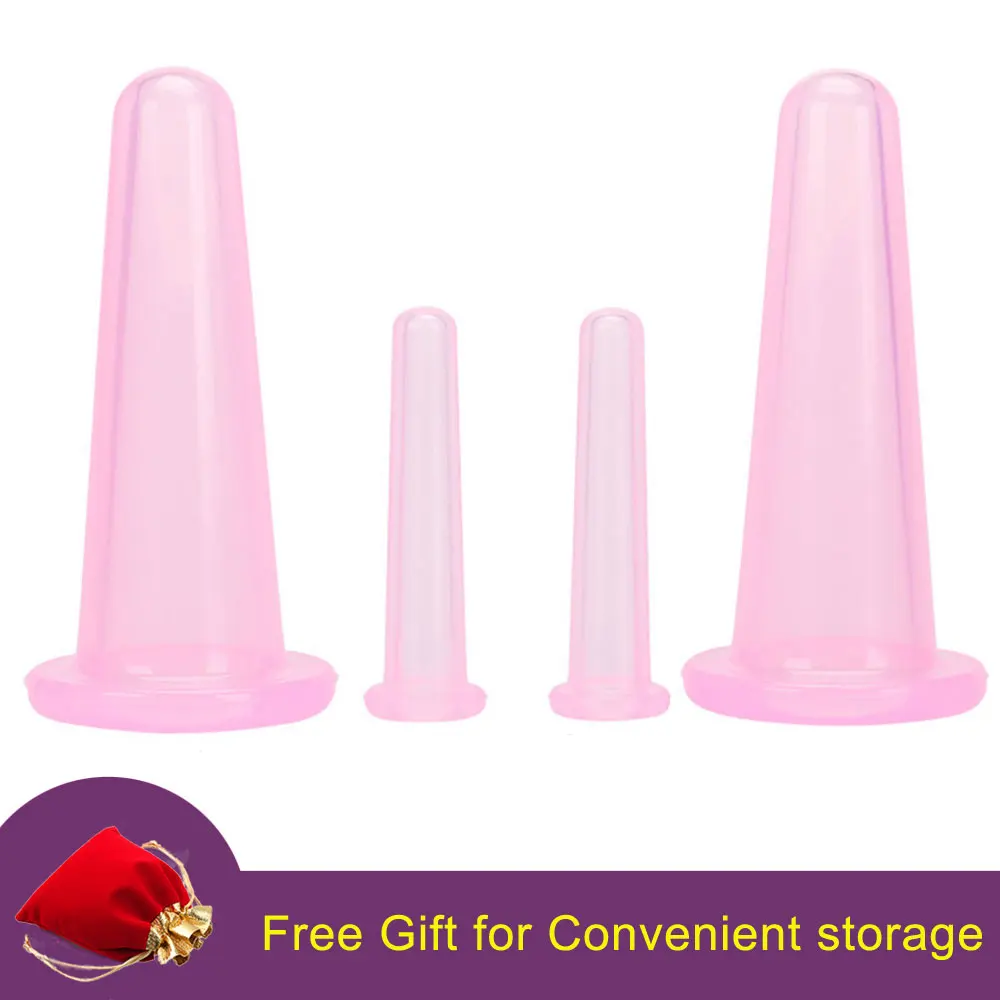 4 шт. банки для массажа лица массажер вакуумные вакуумного силиконовые присоски