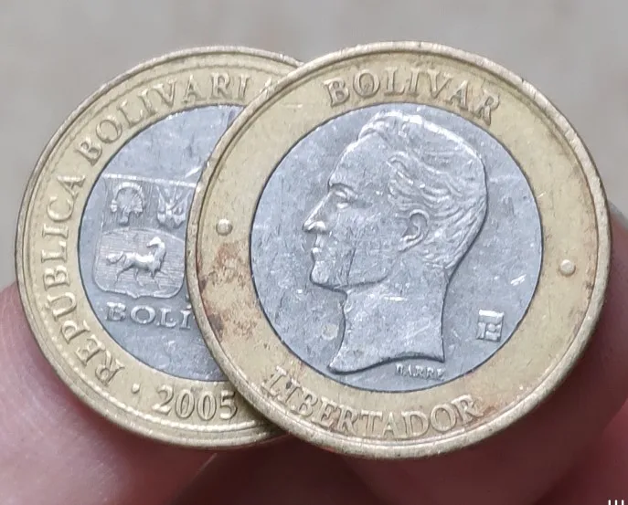24 мм Bolivar, натуральная монета, оригинальная коллекция - Цвет: 2005
