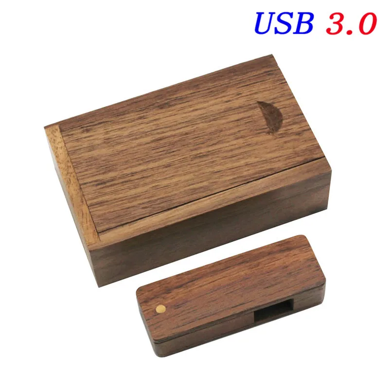 JASTER USB 3,0 Натуральные Деревянные USB+ упаковочная коробка USB флеш-накопитель деревянная Флешка 4G 8GB 16GB 32GB u диск фотографии свадебные подарки - Цвет: Walnut wood