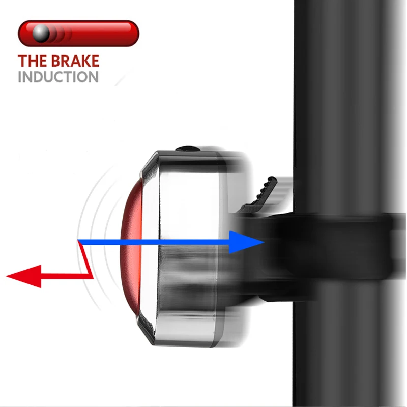 Светодиодный безопасный индукционный велосипедный мини-фонарь со встроенной