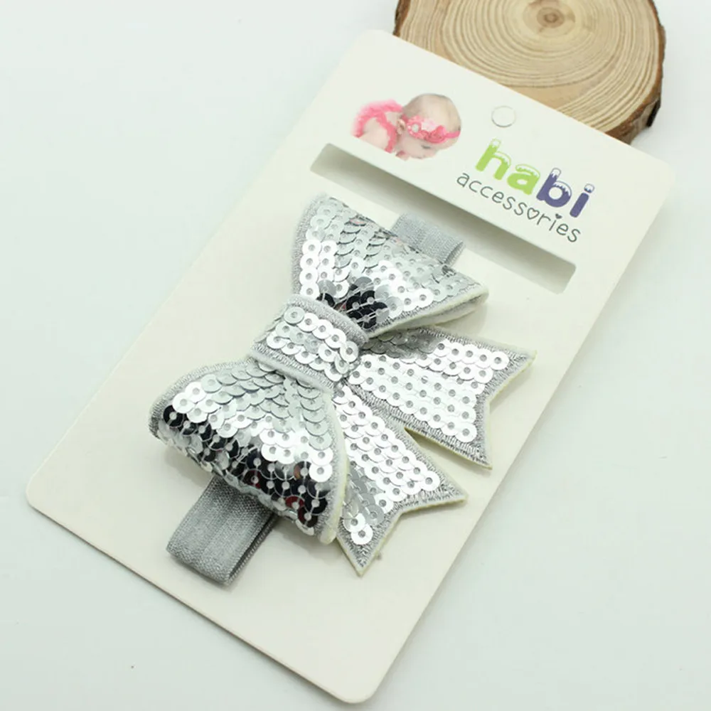 Ободки для девочек ручная работа с пайетками и бантом вечеринки повязка на