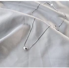 Реальные 100% 925 стерлингового серебра Минималистский глянцевый мини Love, стильный элегантный кулон 