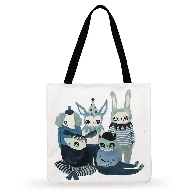 Женская Повседневная Сумка тоут с принтом для танцев и животных в скандинавском