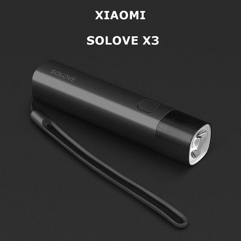 SOLOVE X3S 3000 мАч Внешний аккумулятор USB Перезаряжаемый яркий EDC фонарик портативный