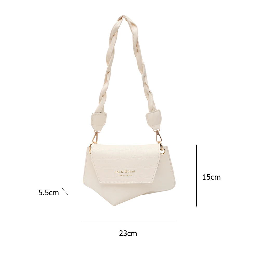 

Retro Alligator Leather Women Handbag Irregular Woven Strap Shoulder Totes