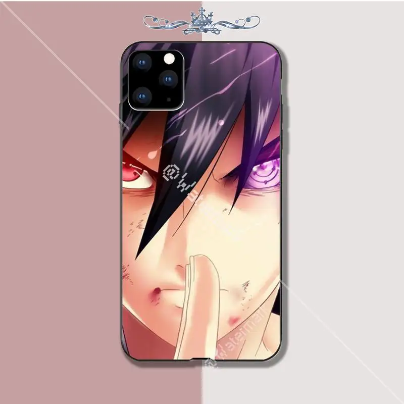 

YJYDNHBD Sasuke Naruto soft TPU black case cover for iphone se 2020 6 6s 7 8 plus x xs max xr 11 12 pro max coque