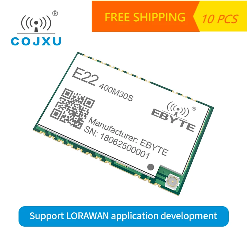 10 шт./лот LORAWAN SX1268 433 МГц беспроводной трансивер LoRa TCXO SMD 30dBm IPEX отверстие для штампа