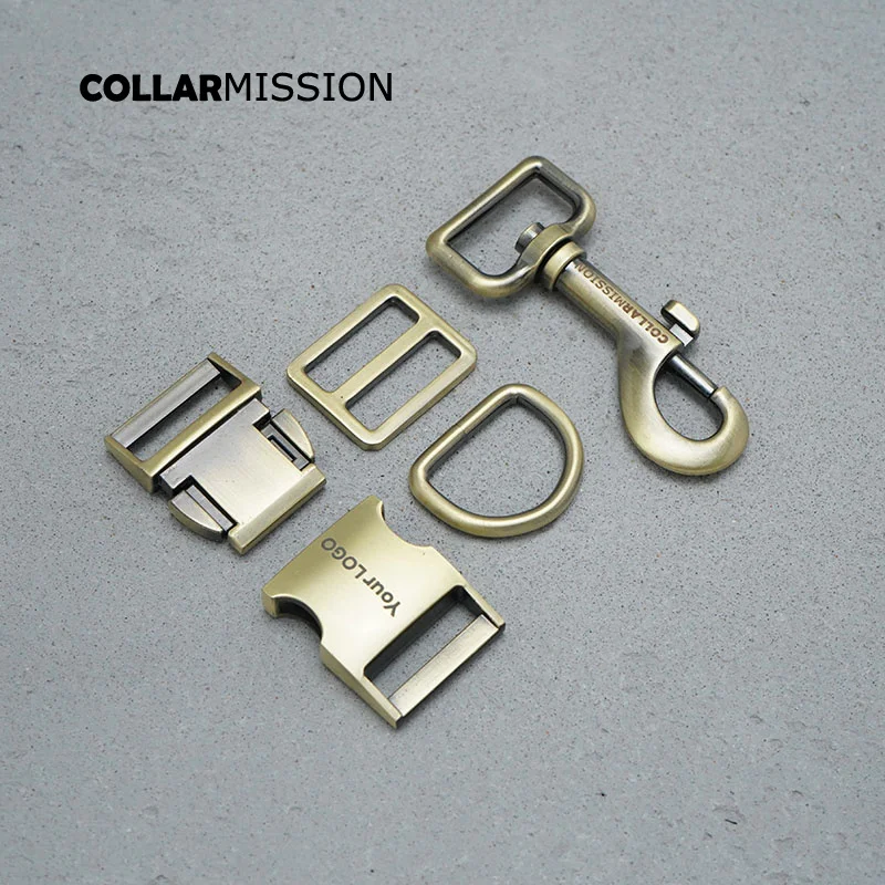 

(metal buckle+Tri-Glid+D ring+metal dog clasp/set)25mm Engraved buckle, We provide laser engraving service customize LOGO