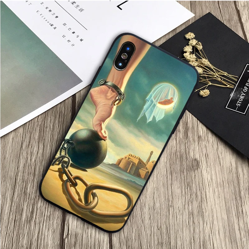 Чехол-накладка для iPhone 12 XR XS Max 5 5S SE 2020 6 6S 7 8 PLUS X 11pro 11 силикон Сальвадор Дали черный