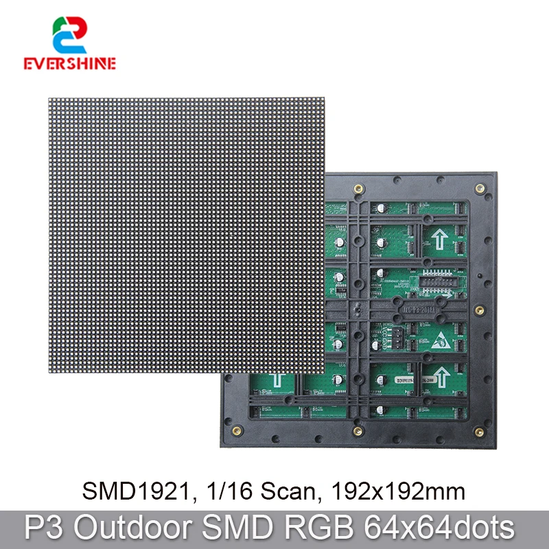 Уличная полноцветная светодиодная панель высокое разрешение SMD1921 P3 64x64 точки RGB