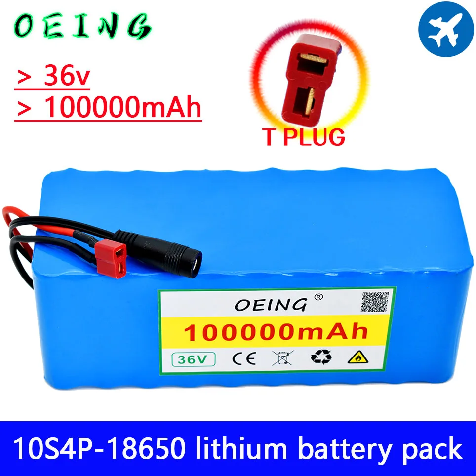 

high capacity 36V battery 10S4P 100Ah battery pack 1000W high power battery 42V 100000mAh Ebike electric bicycle BMS