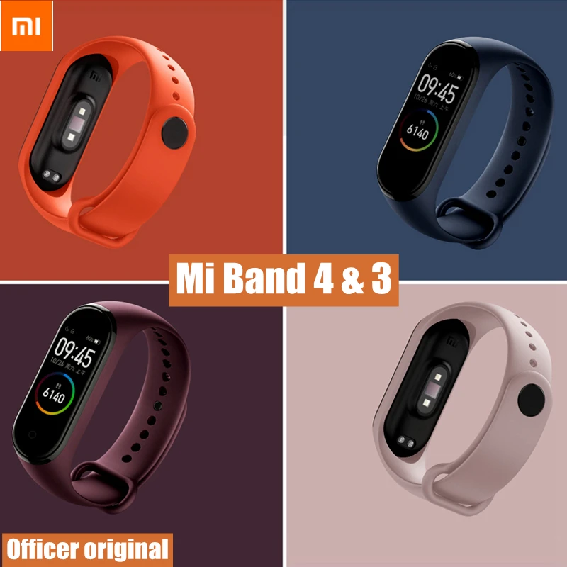 Официальный Xiaomi Mi-браслет, 3 ремешка, силиконовый универсальный браслет, Xiaomi Mi-браслет, 4 ремешка, аксессуары для умных часов