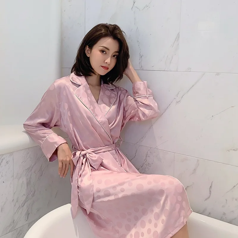 Халат кимоно женский с длинным рукавом домашняя одежда пижама нижнее белье