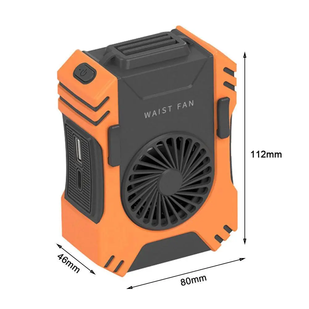 

Quiet Rechargeable Mini Hanging Waist Fan With Power Bank and Wind Three Speeds E2K3