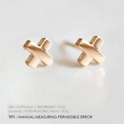 YE14814Rose gold Модные золотые серебряные серьги-гвоздики из нержавеющей стали для женщин офисные маленькие Эффектные серьги-гвоздики минималистичные вечерние ювелирные изделия - Окраска металла: YE14814Rose gold