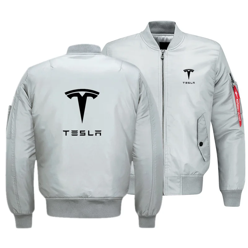 

Tesla 2021 spring and autumn new jacket men's fashion stand-up collar one bomber jacket men's baseball uniform jacket men