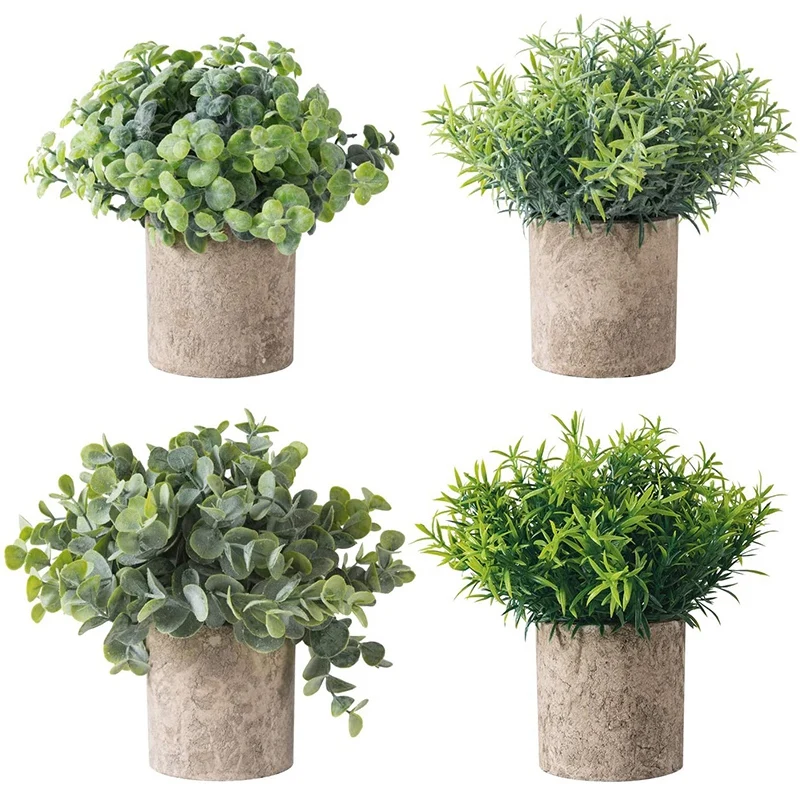 Набор из 4 мини горшечных искусственных растений искусственное растение