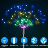 copper wire firework fairy lights 120 led 8 modes dimmable twinkle string lights with remote control of mobile app