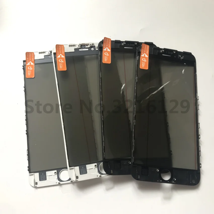 

100pcs/lot Cold Press Touch Panel 4 in 1 Screen Front Glass with Frame+OCA+Polarizer For iPhone 6 6S 8 7g 7 plus 5 5S free DHL