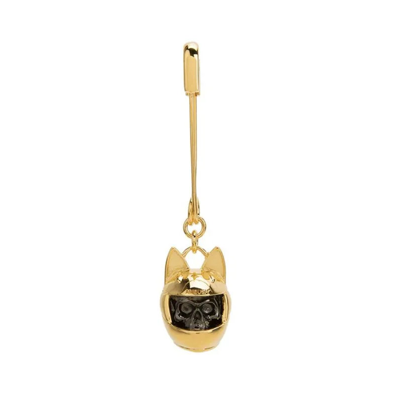 

HANGZHI 2020 New Hip Hop Metal Geometric Skeleton Cat Pin Personality Earring Pendant Necklace for Woman Men Girls Jewelry