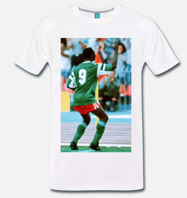 Футболка ROGER MILLA CAMERUN ITALIA 90 CALCIO VINTAGE ANNI 80 2 S M L XL 2XL 3XL| |